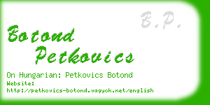 botond petkovics business card